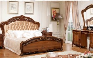 Mēbeļu izvēle guļamistabā klasiskā stilā, galvenās iespējas