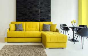 Zasady wyboru żółtej sofy, najbardziej udanych kolorów towarzyszących