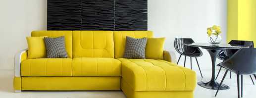 Dzeltenā dīvāna izvēles noteikumi, veiksmīgākās pavadošās krāsas