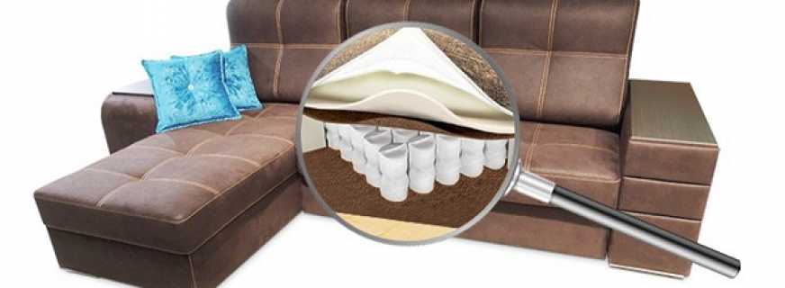 Dīvānu pildvielu iespējas, kas ir labākas kvalitātes