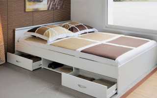Esošās divvietīgās gultas ar atvilktnēm glabāšanai, to funkcijas un funkcijas