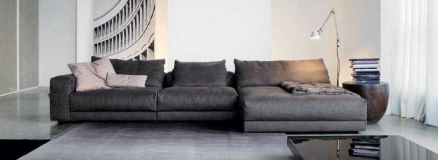 Mūsdienu viesistabas dīvānu modeļi - padomi izvēlei un ievietošanai