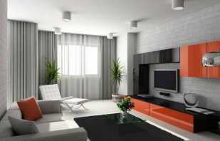Ciri-ciri gaya moden perabot di dalam dewan, serta gambar model yang popular