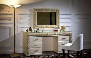 Populární modely toaletního stolku se zrcadlem v ložnici, jejich výhody