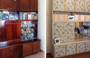Buat sendiri cara untuk mengemas kini dinding perabot lama, contoh-contoh dalam foto sebelum dan selepas