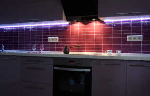 LED apgaismojuma izvēle virtuvē skapjiem, uzstādīšanas noteikumi