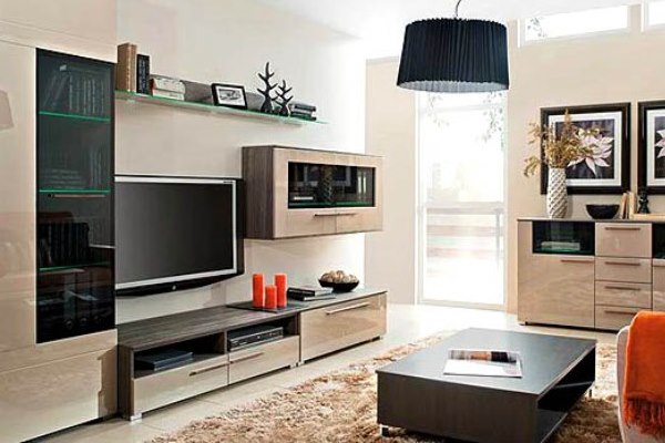 Skaistas moduļu dzīvojamās istabas mēbeles