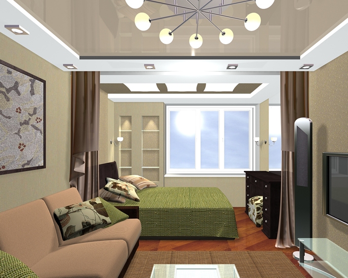 Richtig eine asymmetrische Anordnung der Möbel im Wohnzimmer erstellen
