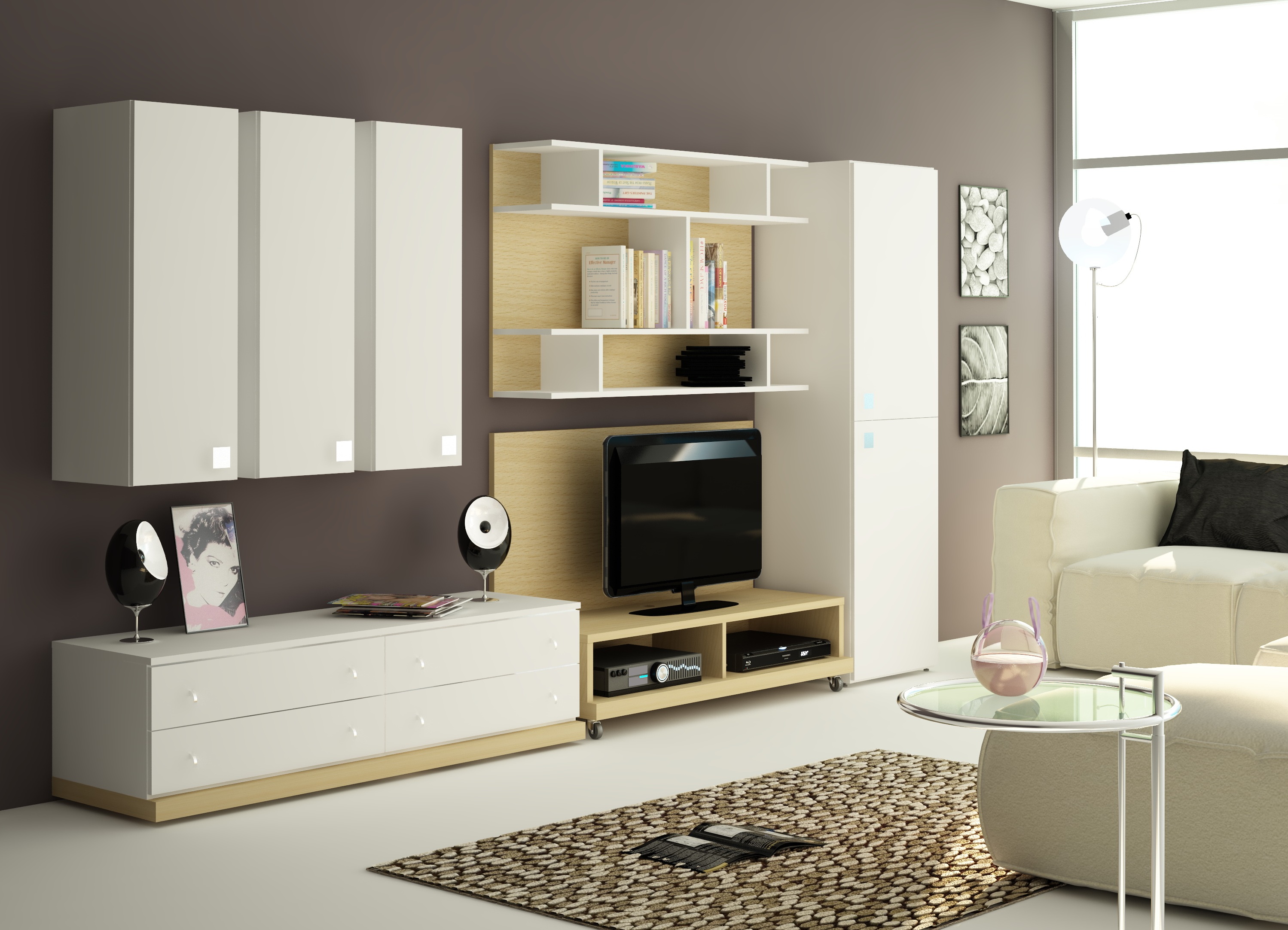 Eleganti modernā stilā iekārtotu dzīvojamo istabu piemēri