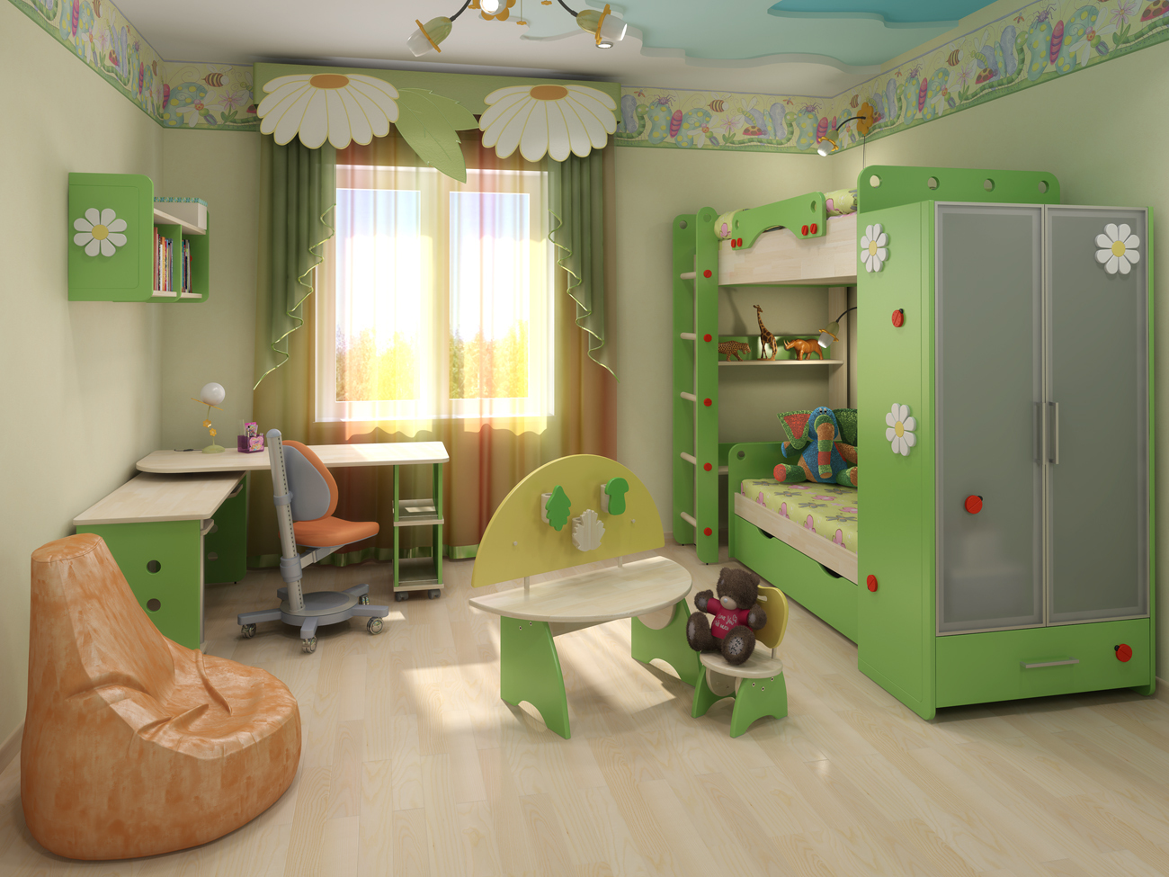Ērtas mēbeles bērnu guļamistabai