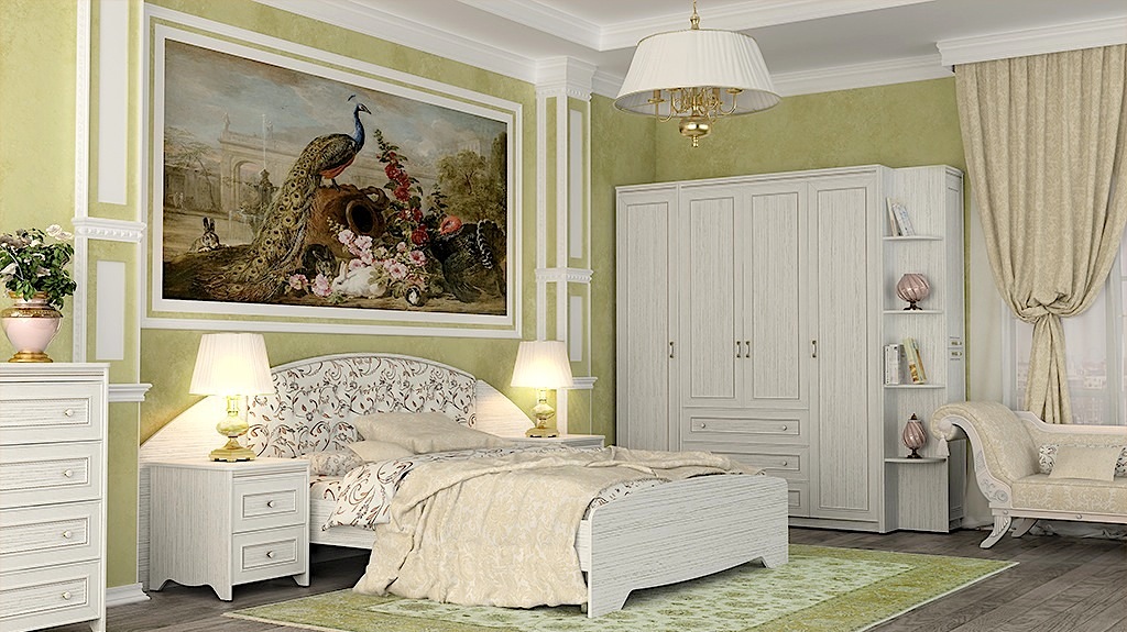 Gaišas krāsas guļamistabas mēbeļu izvēle