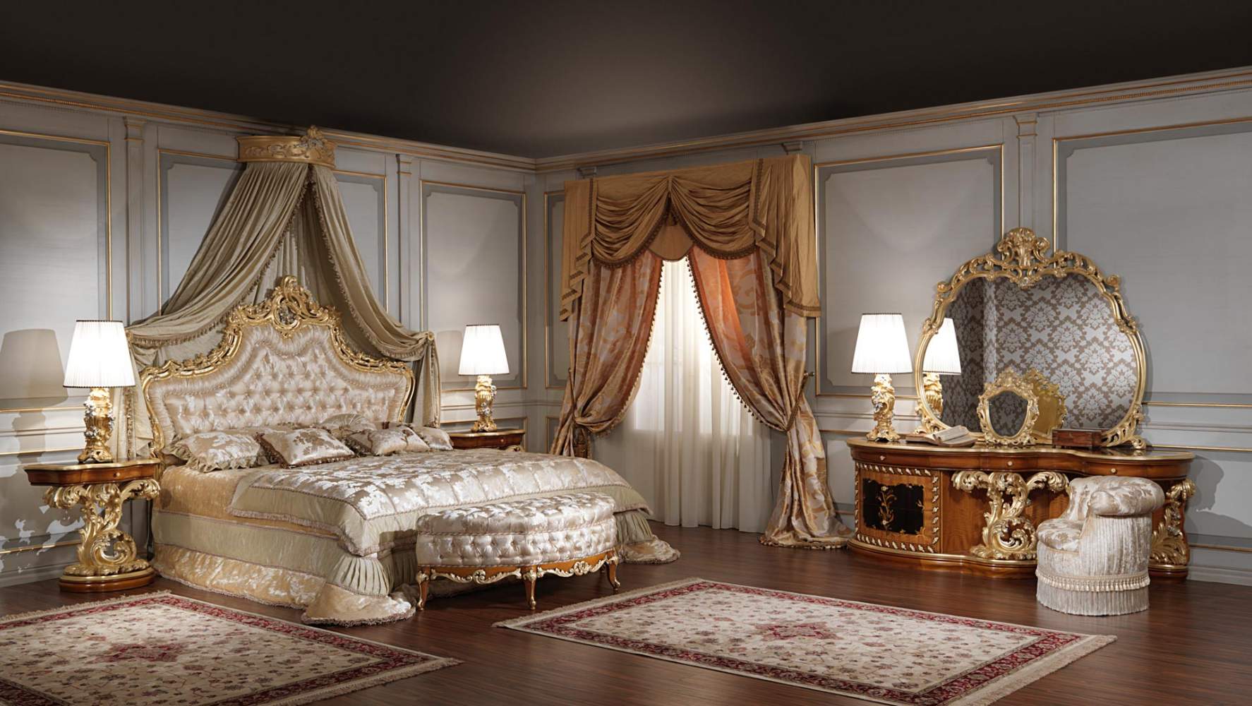 Klasiska baroka guļamistaba