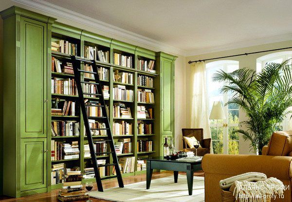 Bibliotēka zaļā krāsā