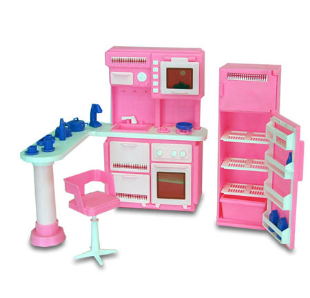 Rozā bērnu virtuve spēlēm