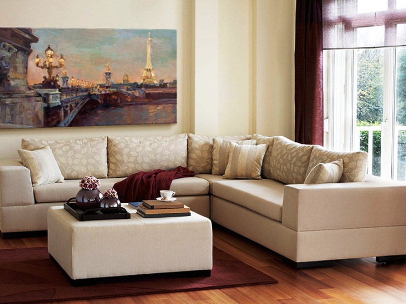 Sofa in beige interior