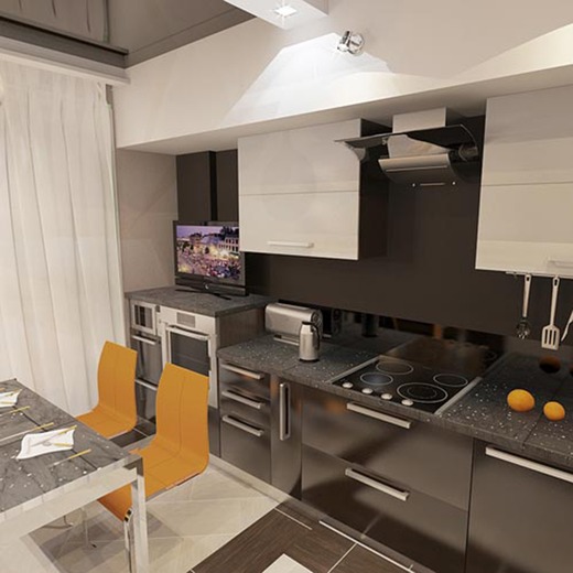 Virtuves dizains studijas tipa dzīvoklī