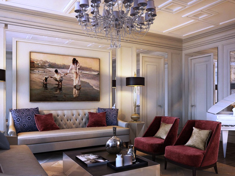 Interior elegante sala de estar