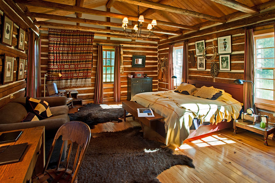 Country style in bedroom interior