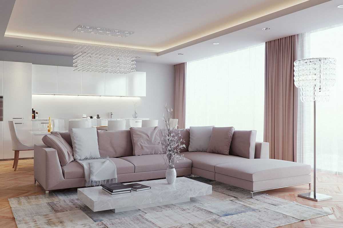 Uma variante do belo design da sala de estar 2018