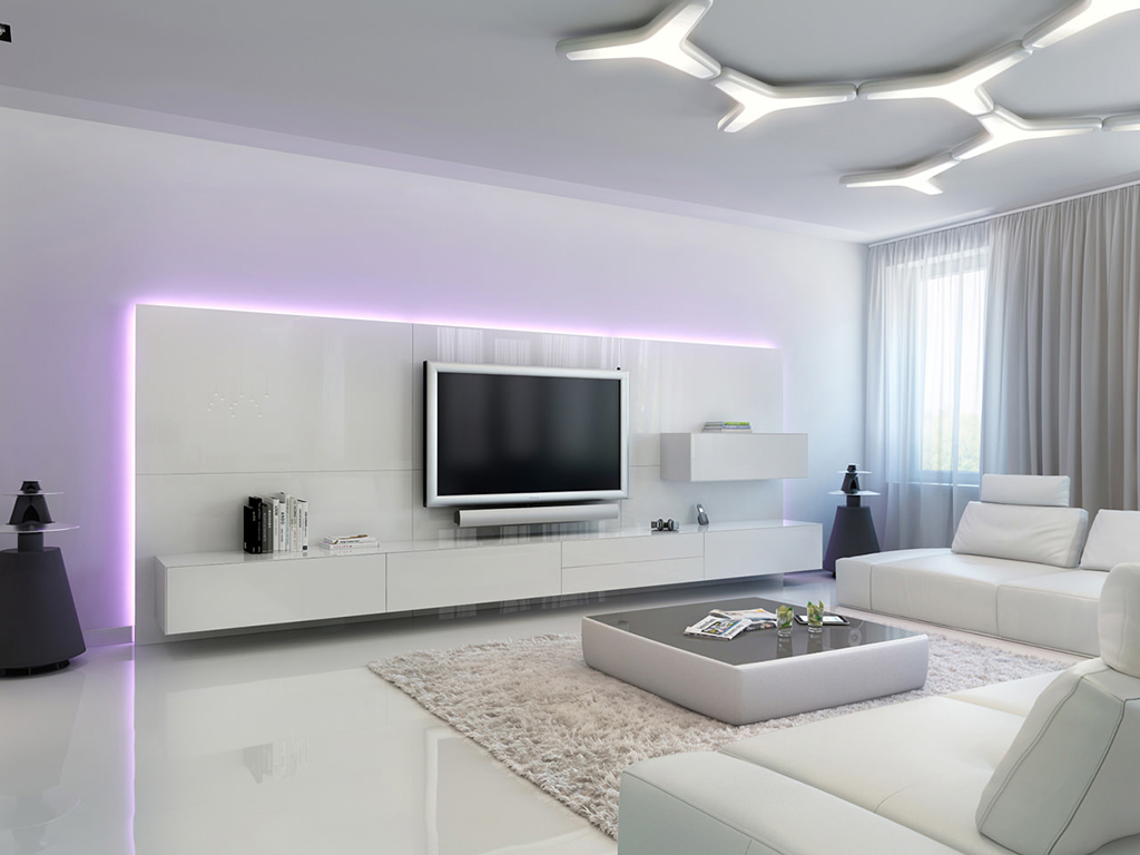 Augsto tehnoloģiju dzīvojamā istaba