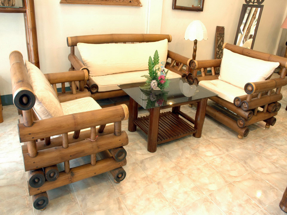 Bamboo furniture in the interior