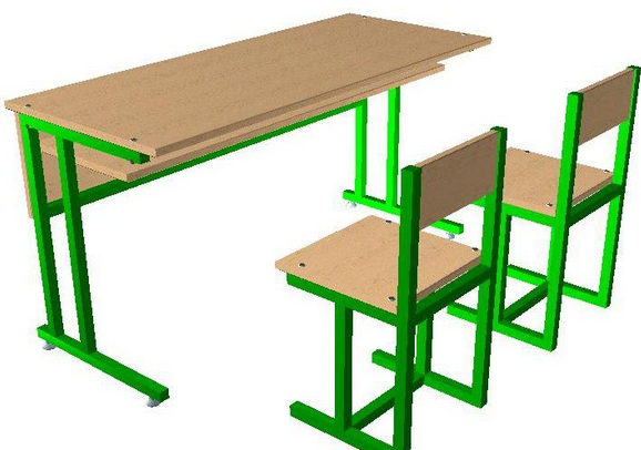 Skolas galds un krēsls