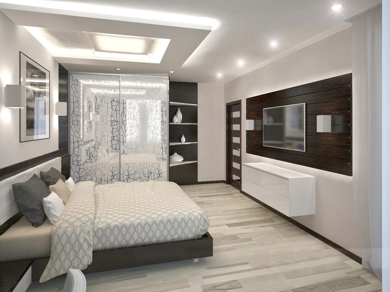 Augsto tehnoloģiju stils modernā guļamistabā.