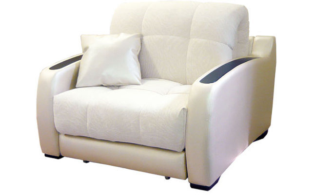 Balts ādas saliekamais krēsls