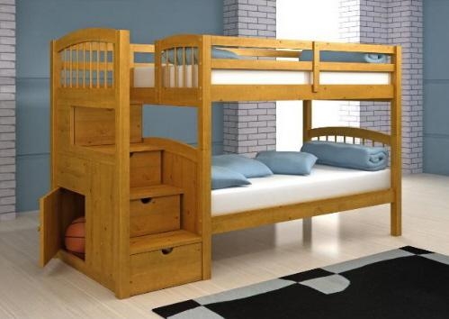 Koka divstāvu gulta bērniem