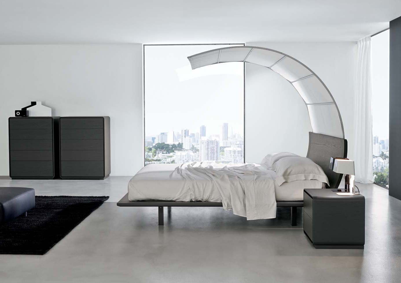 Minimālisma stila guļamistabas interjera dizains