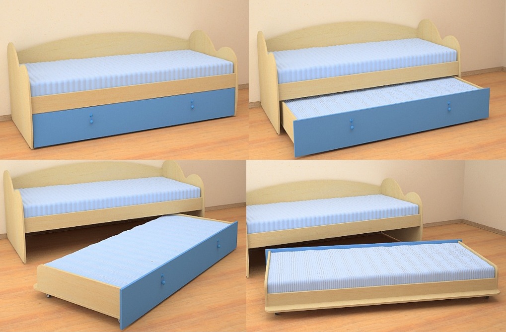 Otomanu gultas zilās nokrāsas