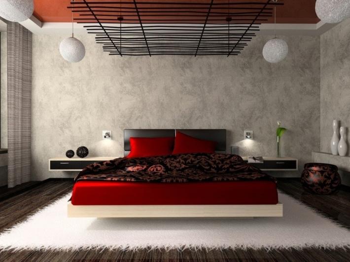Sarkana krāsa guļamistabā
