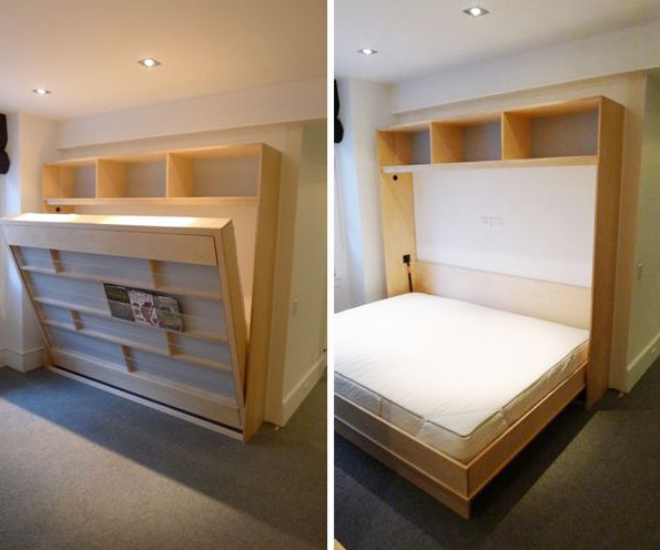 Pārveidojoša gulta neliela izmēra telpai