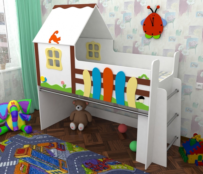 Bērnu gultiņa ar oriģinālu dizainu