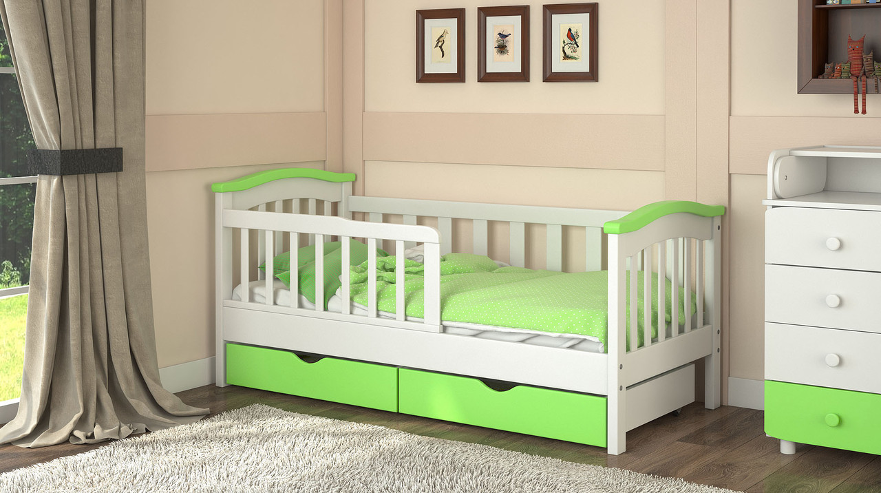 Zaļa bērnu gultiņa