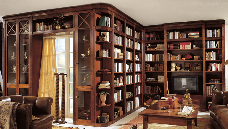 Klasiskā stila mājas bibliotēkas mēbeles