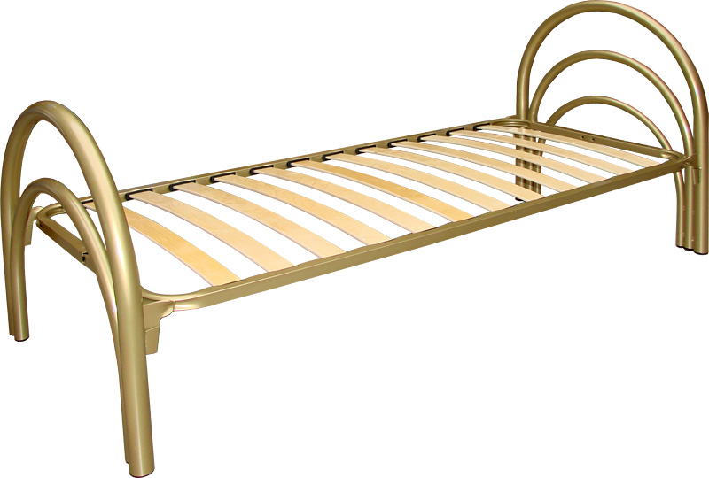 Vienvietīgas gultas modelis zelta krāsā