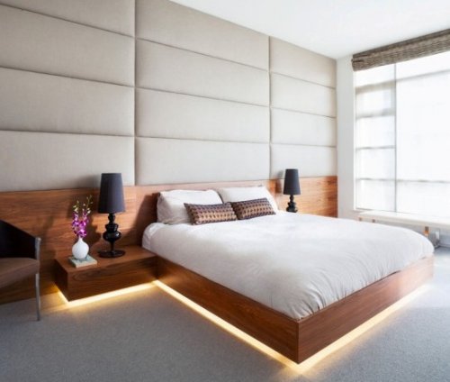 LED sloksnes izmantošana guļamistabas interjerā