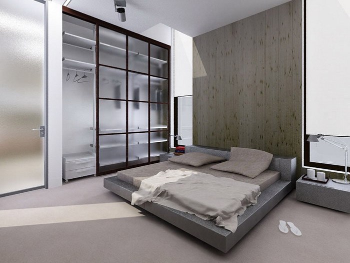 Caurspīdīgi mēbeļu materiāli vizuāli paplašina guļamistabu
