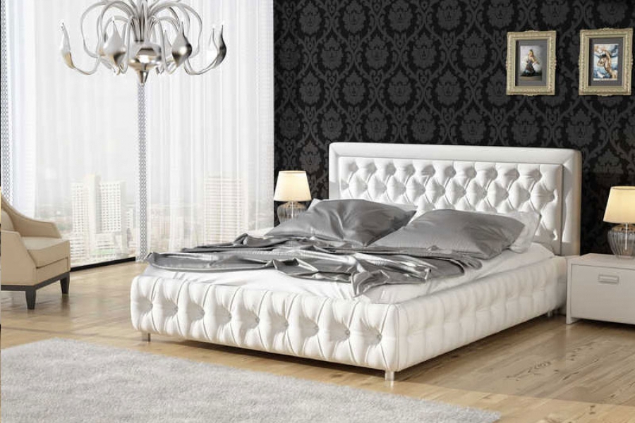 Balta gulta ar rhinestones ar vatētiem elementiem