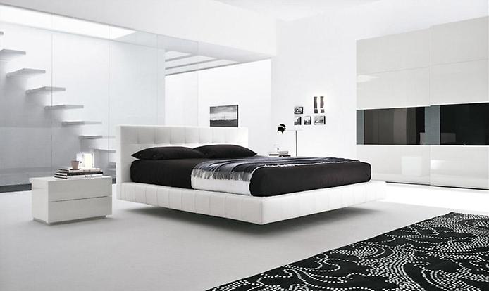 Melnbaltās guļamistabas mēbeles