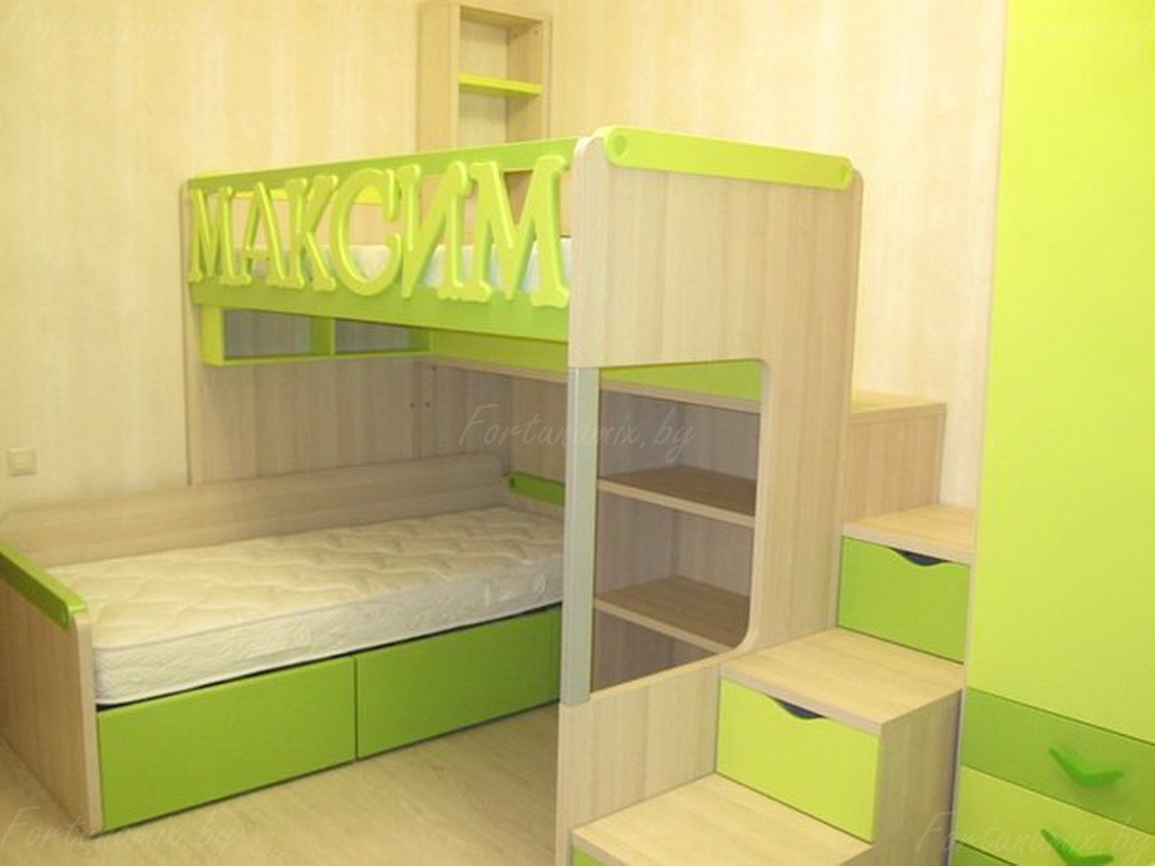 Personalizēta gulta zaļā krāsā