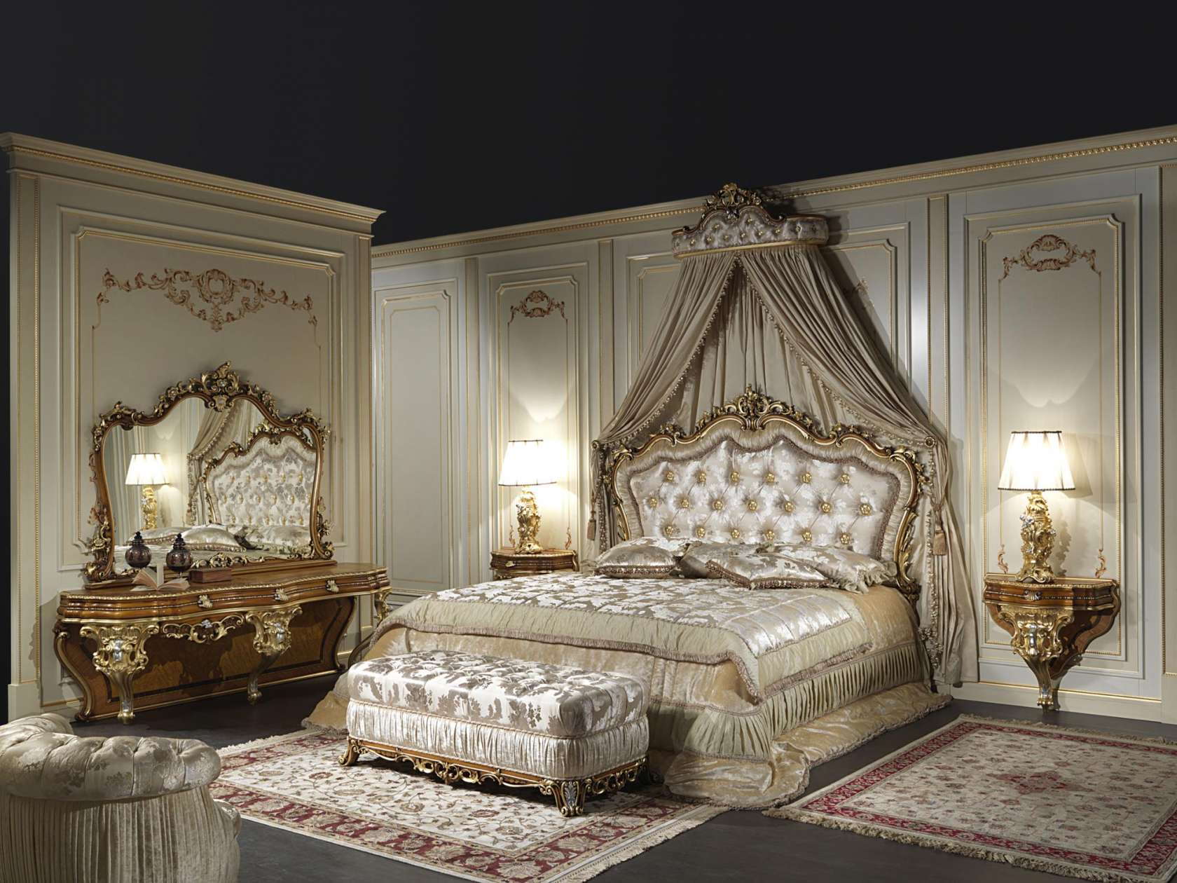 Klasiska baroka divvietīga gulta