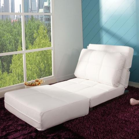 Krēsla gulta bez roku balstiem baltā krāsā