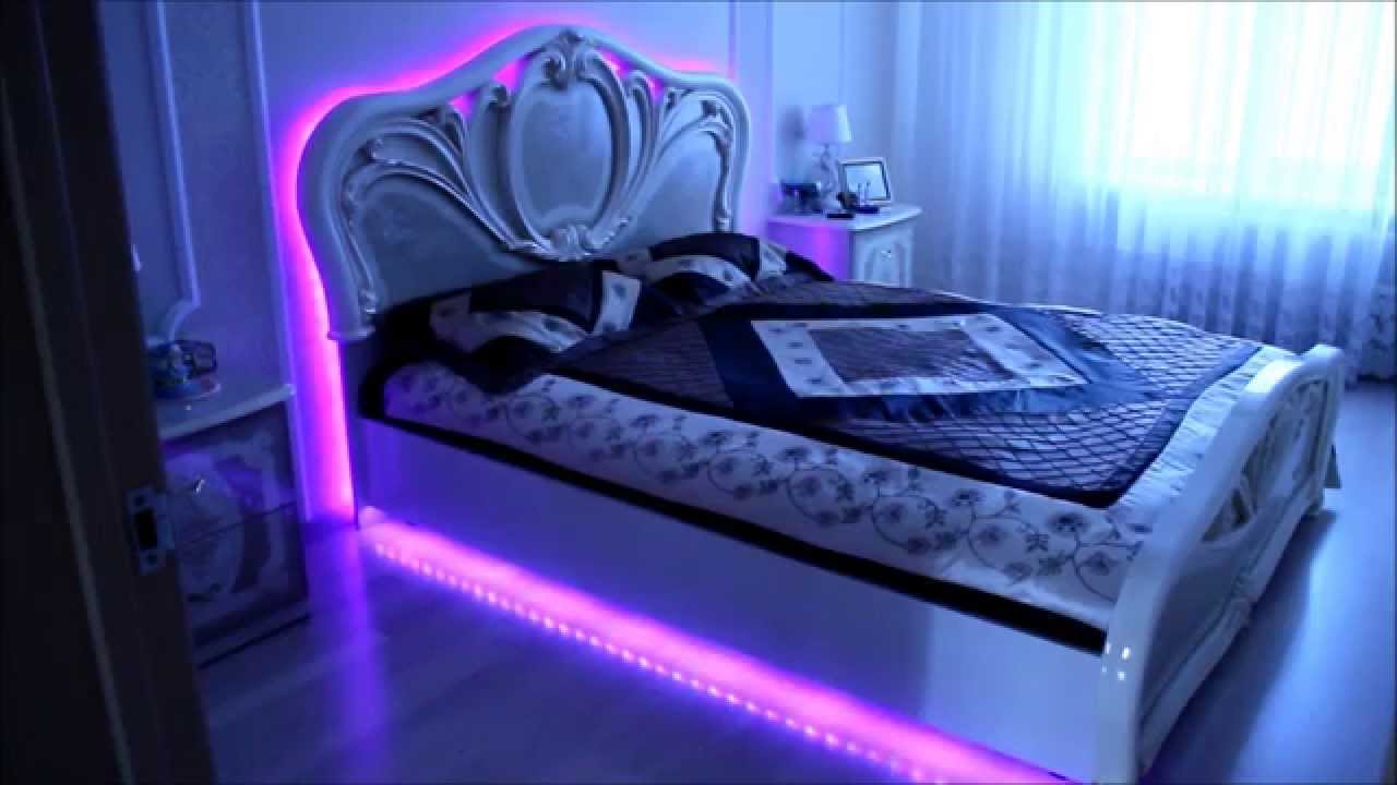 RGB LED sloksnes gultas apgaismojums