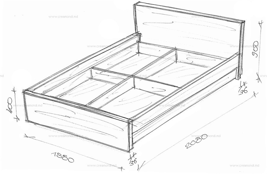 Materiāli, instrumenti un zīmējumi divvietīgai gultai