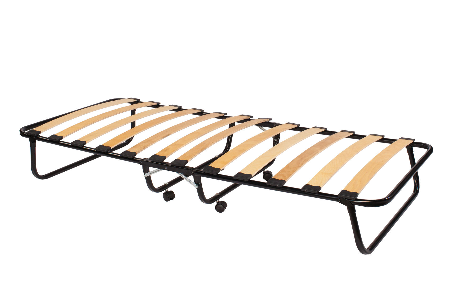 Metāla saliekamā gulta uz lamelēm ar matraci