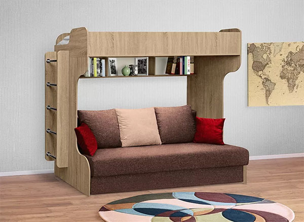 Bēniņu gulta ar dīvānu eurobook