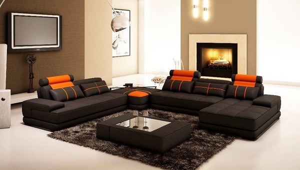 Melns modulārs dīvāns
