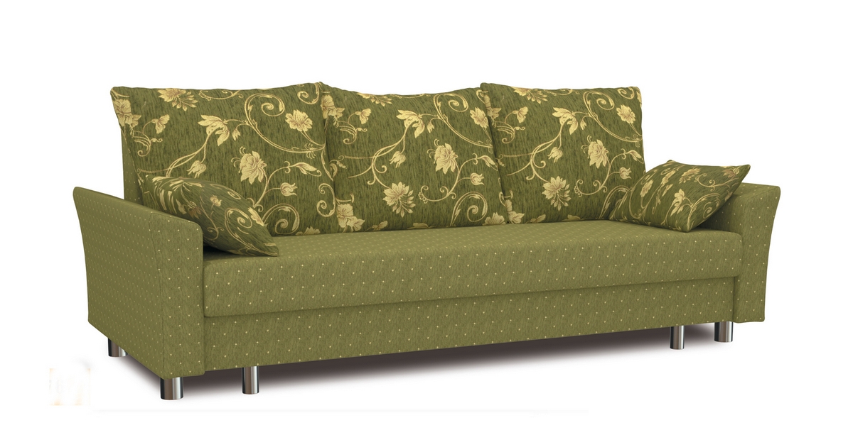 Zaļais šenila dīvāns
